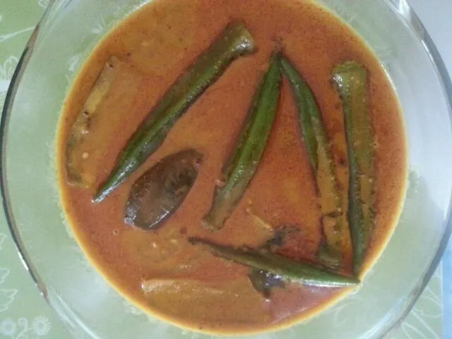 Aubergine and Okra Curry with Salted Fish Added|Mrs BNazさん