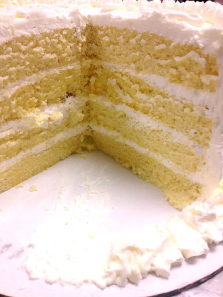 Snapdishの料理写真:Orange Chiffon cake with Italian buttercream icing|Steven Turknettさん