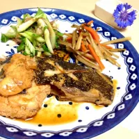 カレイの煮付け きんぴらごぼう 青梗菜のサラダ|mayuさん