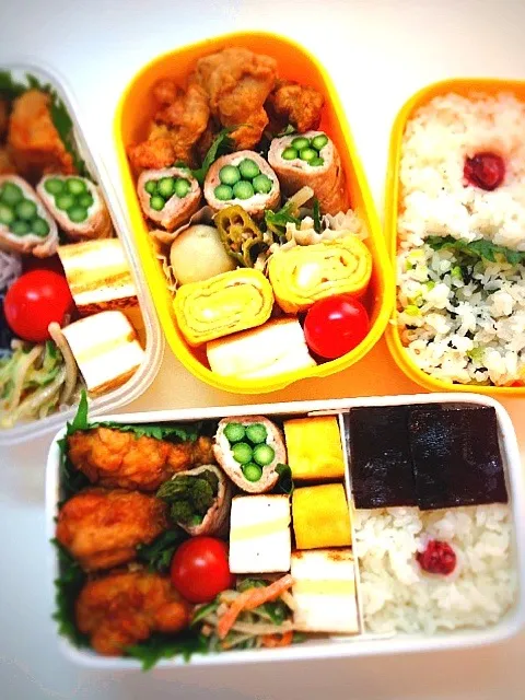 プチ日の丸弁当＊急遽3人分💦|yuさん