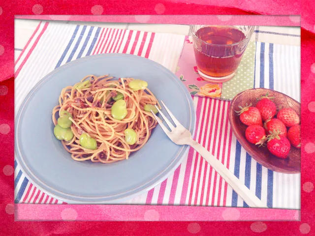 全粒粉パスタdeアンチョビ空豆パスタ|ゆきさん