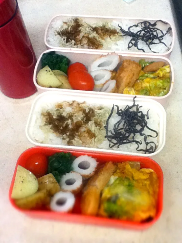 Snapdishの料理写真:今日のJK&OL弁当。Today's lunch box.|hoppycowさん