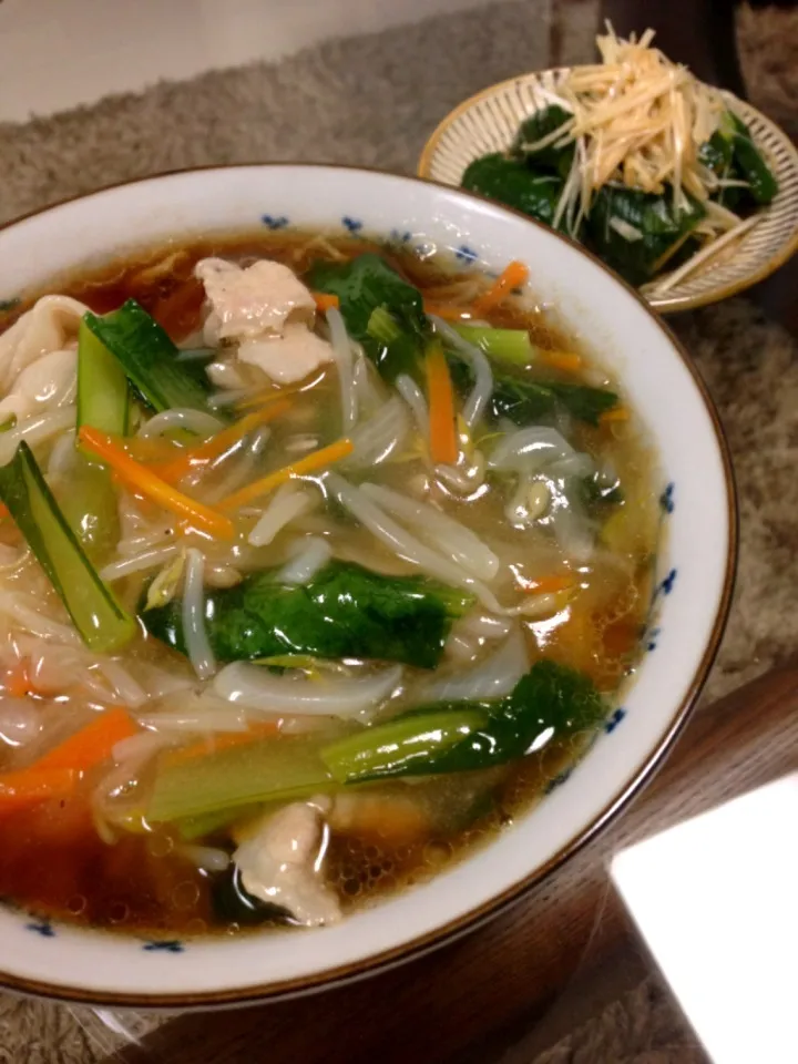 あんかけラーメン、きゅうりの中華漬け|やっちゃんさん