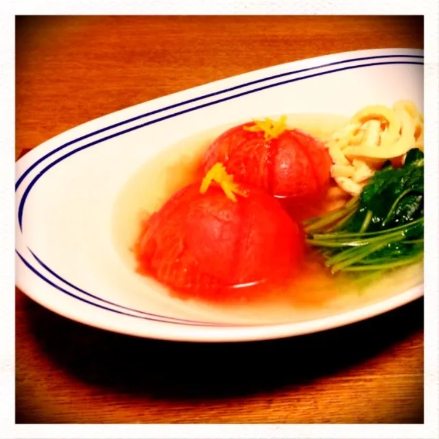 🍅丸ごとトマトの京風出し煮 お揚げと一緒に🎶|konriさん