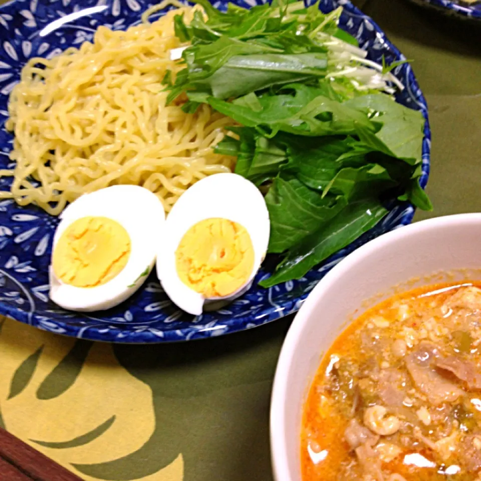 昨日の豆乳鍋残りでつけ麺|かず2さん