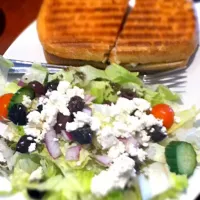 Turkey breast panini and Greek salad @TB Dog|amyさん