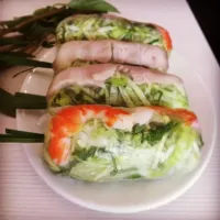 Snapdishの料理写真:rice paper rolls ( prawn and pork)|melbourne, australiaさん