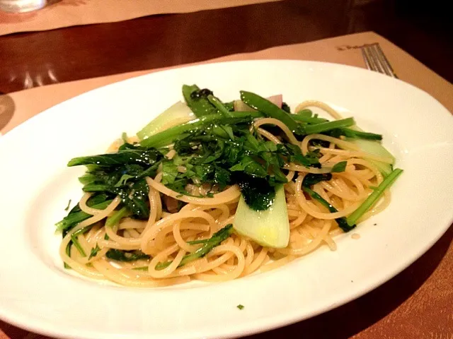 山田農園無農薬野菜のペペロンチーノ アンチョビ|きむらゆりかさん