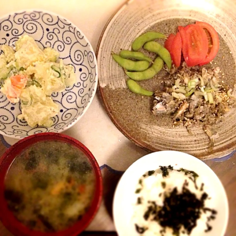 Small Aji and Potato Salad. 2013/5/11 Dinner.|Comer Ruyeeさん