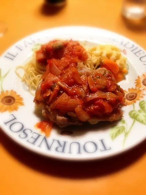 グリルチキンとトマトソース|さくらさん