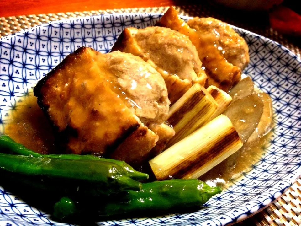 厚揚げの肉詰めあんかけ|まる(丸大豆)さん