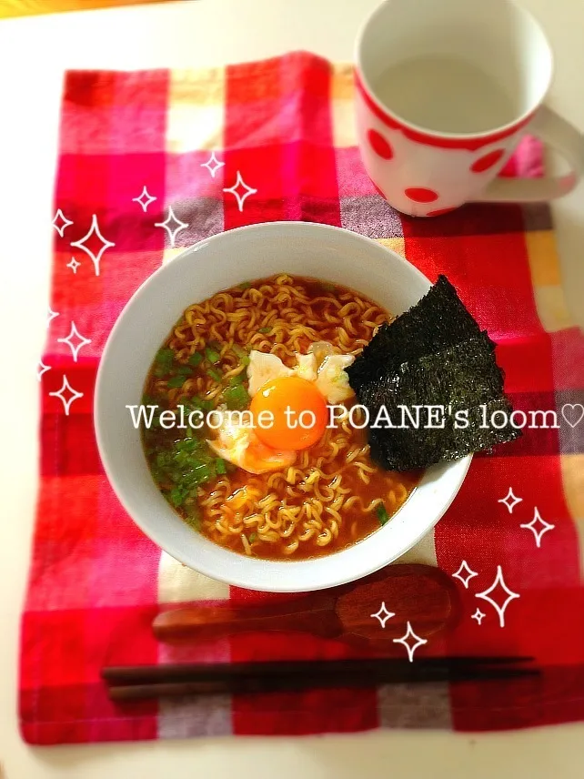 インスタントラーメンを可愛く盛り付けてみた♡|ポァン◡̈*❤︎さん