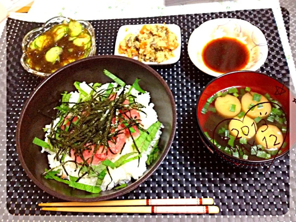 鮪たたき丼☆お吸い物☆|わくぴ☆さん