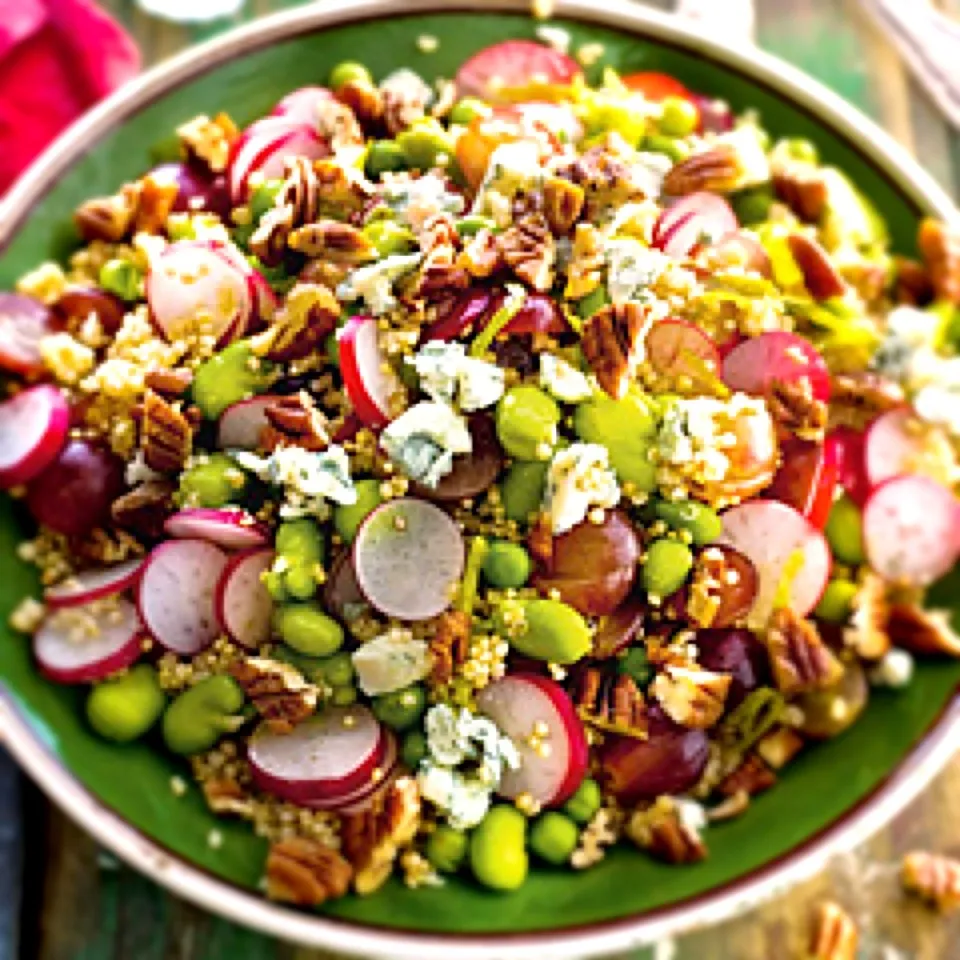 Quinoa salad with radishes, grapes, nuts and gorgonzola.|Hans de Kruijfさん