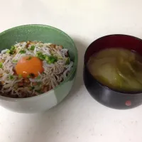 納豆シラス丼！手抜き！|まりさん