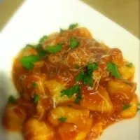 Snapdishの料理写真:Mascarpone and ricotta gnocchi with a spicy tomato sauce|Mark Nataliさん