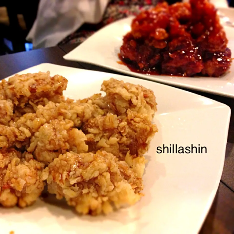 Snapdishの料理写真:garlic soy sauce Korean friend chicken🐔🐔😋|shillashinopithさん