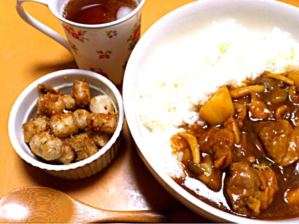 チキンカレー、ごぼうの甘辛揚げ|tomrowさん