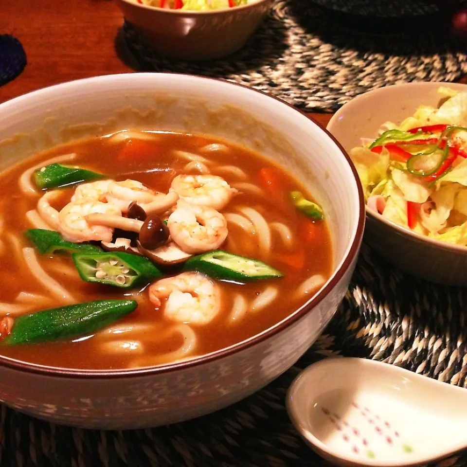 えびカレーうどん|まっこーさん