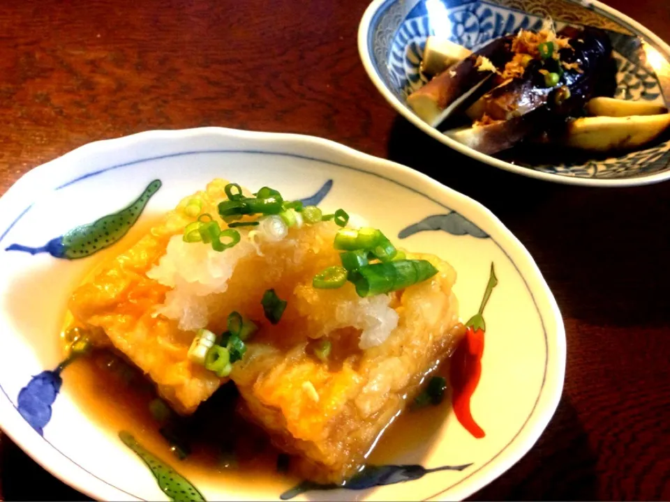 揚げ出し豆腐♡茄子の蒸し浸し♡|やすこさん