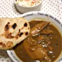 チキンカレー、コールスロー、ナン|まりんさん