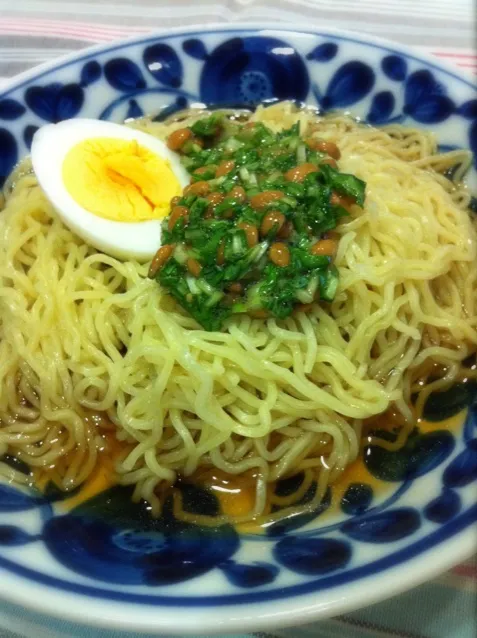 水菜納豆ざるラーメン|まーままさん