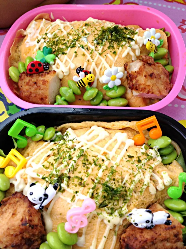 Snapdishの料理写真:幼稚園のお弁当 5/16⁂オムそば⁂|5児のママさん