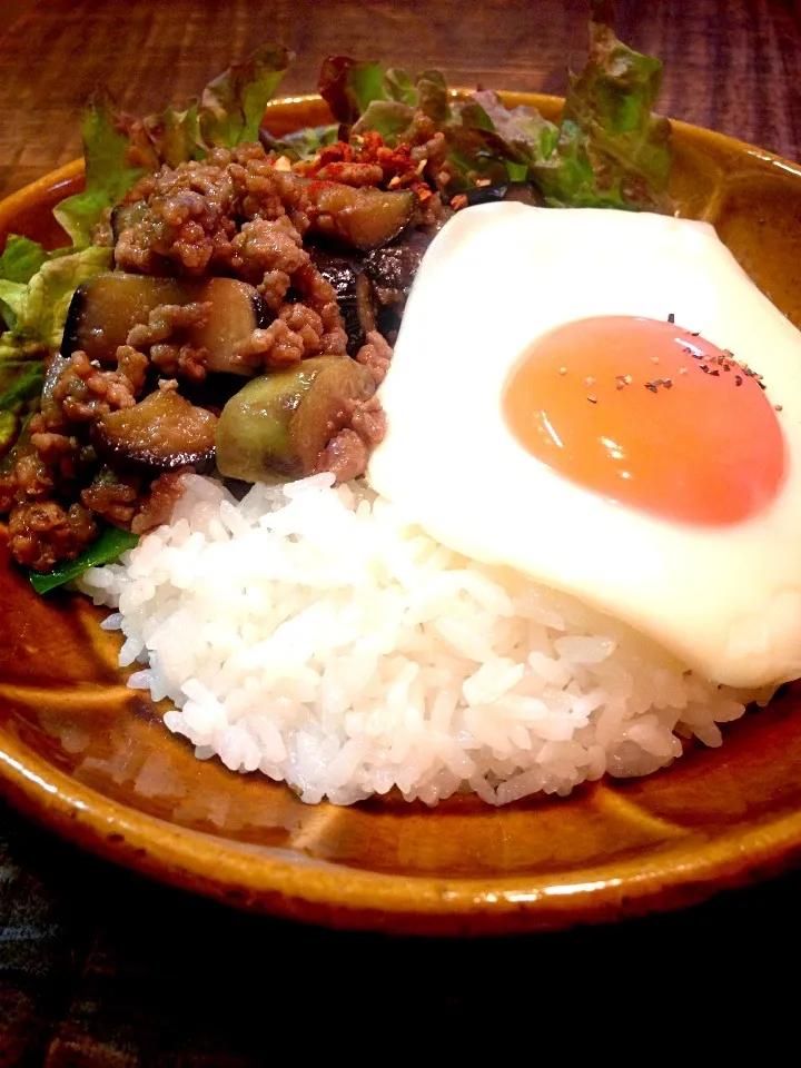 トッシーさんのなす味噌どんwみて作ったかおりさんのナスとひき肉の甘辛丼♪|粉蔵(こなちゃん  ♪)さん