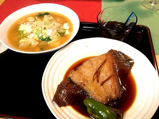 もずく酢&中華スープ&カレイの煮付け|田中 喜子さん