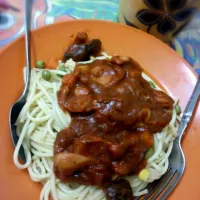 Spageti + cendawan + meat ball|Safuwan Romliさん