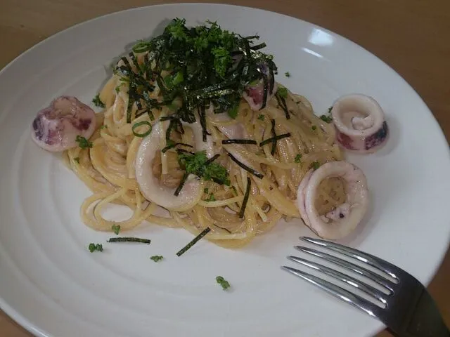 イカとたらこのクリームパスタ|ちゃんねーさん