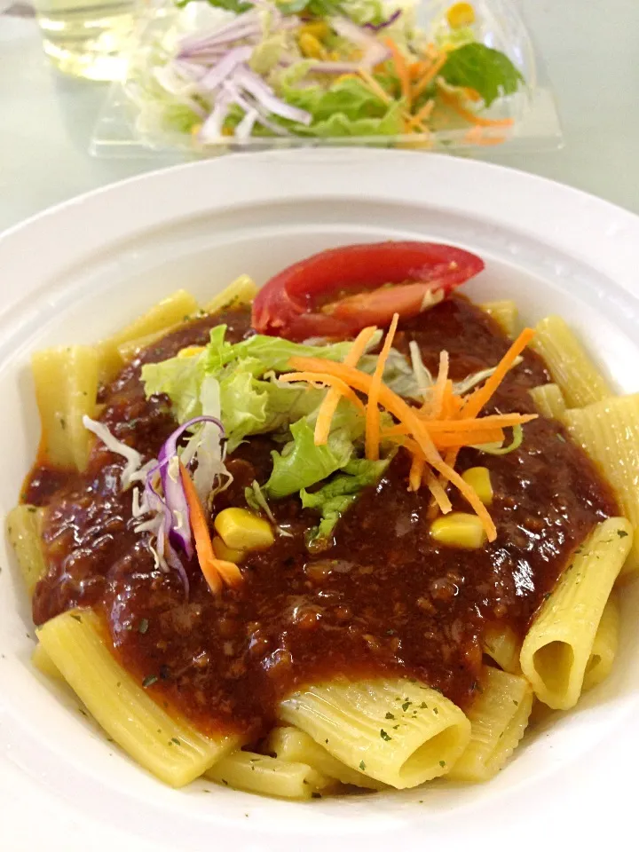 牛ボロネーゼのリガトーニ、コンビニだけどね(^_^;)|wildcat山猫さん