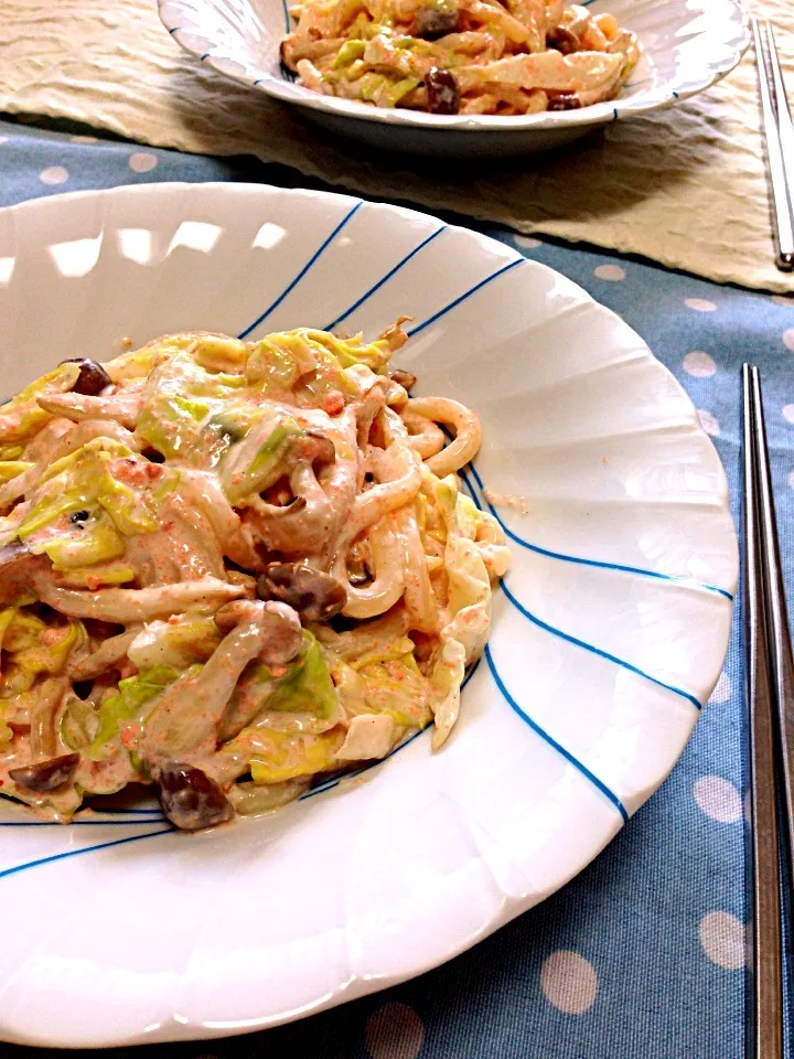 たらこと春キャベツのクリームうどん♪|ころさん