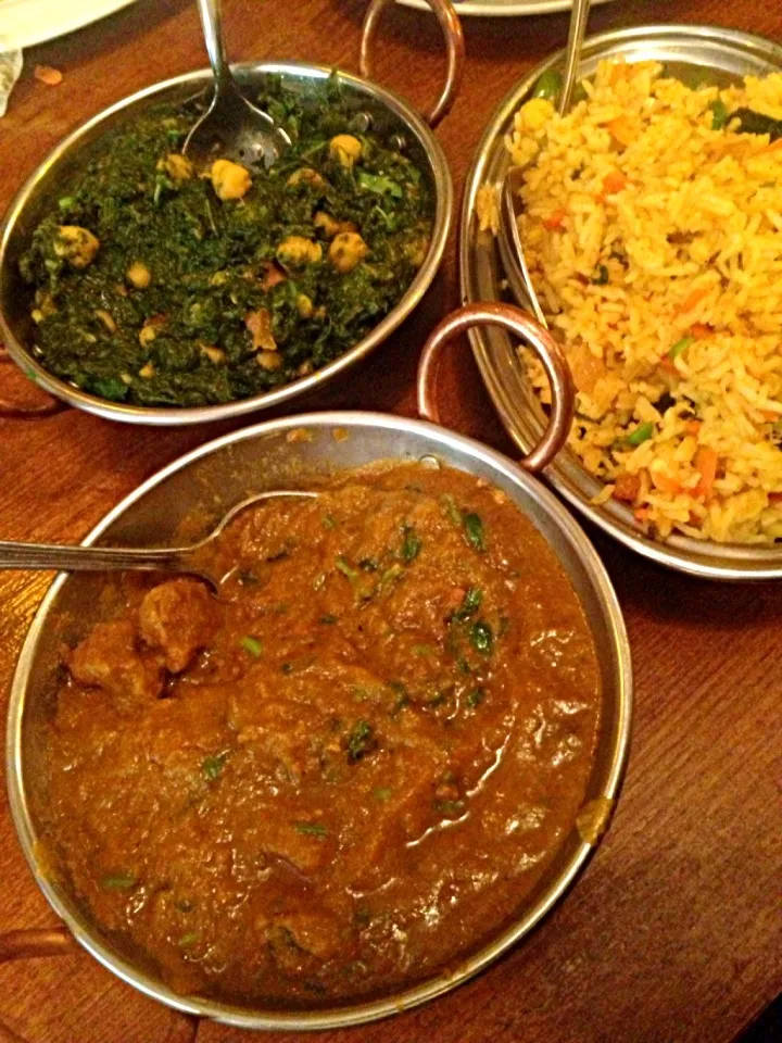 Curry lamb, SpinachChickPea salad and Biryani|Carlos Baezさん