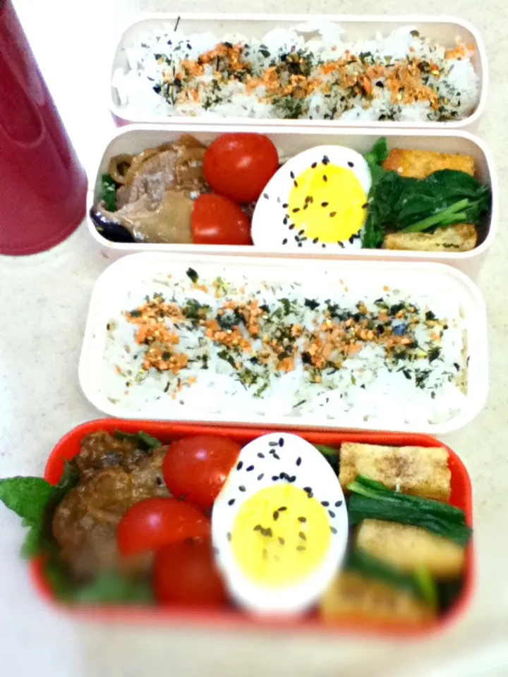 Snapdishの料理写真:今日のJK&OL弁当。 Today's lunch box.|hoppycowさん