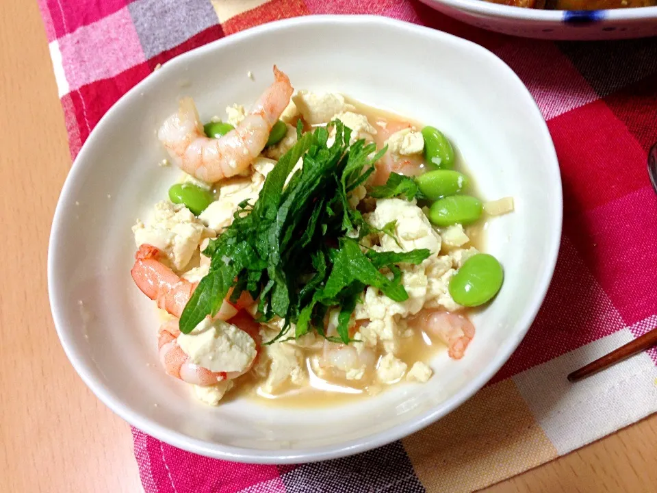 えびと枝豆の豆腐黒酢サラダ|りえさん