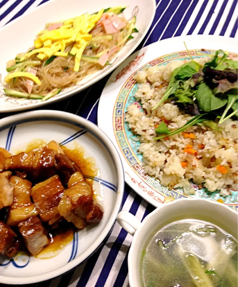 Snapdishの料理写真:晩ご飯〜冷蔵庫の救済で中華バージョン|ぺぽりさん