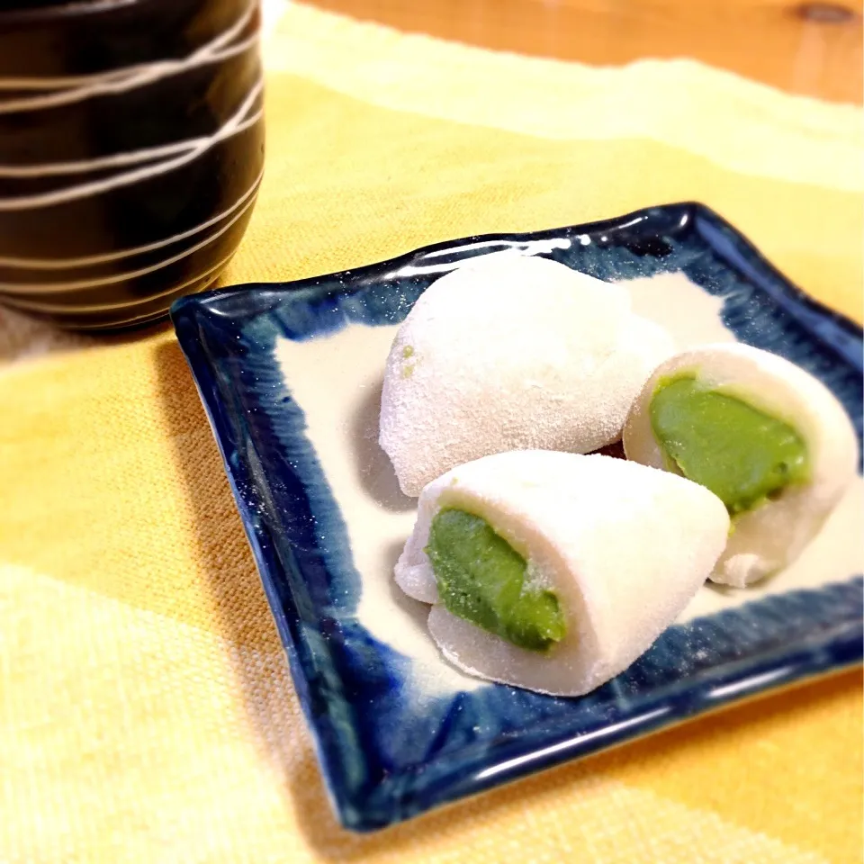 抹茶チョコ大福だよ(^_−)−☆|ふくふくさん