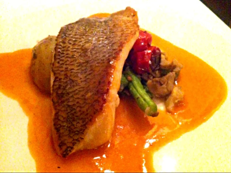 Pan seared sea bass fillet|skyblueさん