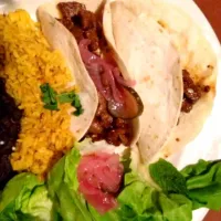 Snapdishの料理写真:Korean bar B Q tacos|Dawn Sticklenさん