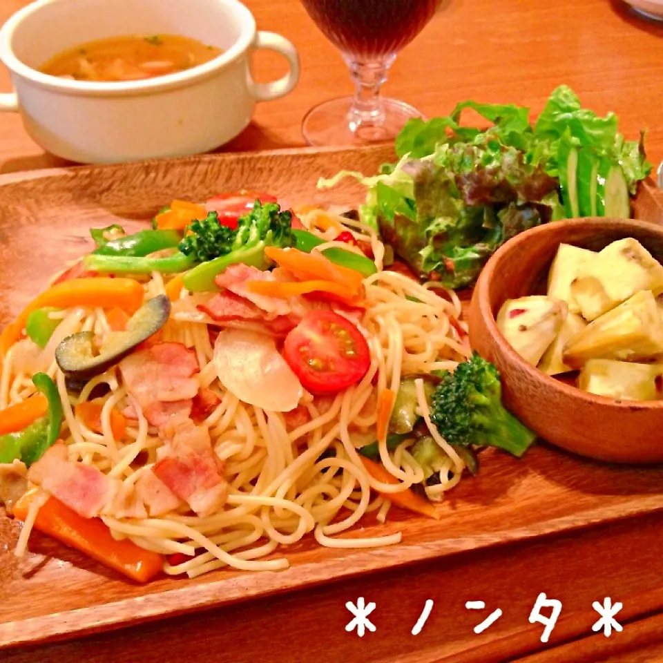 Snapdishの料理写真:6種類お野菜のペペロンチーノ♡|＊ノンタ＊さん