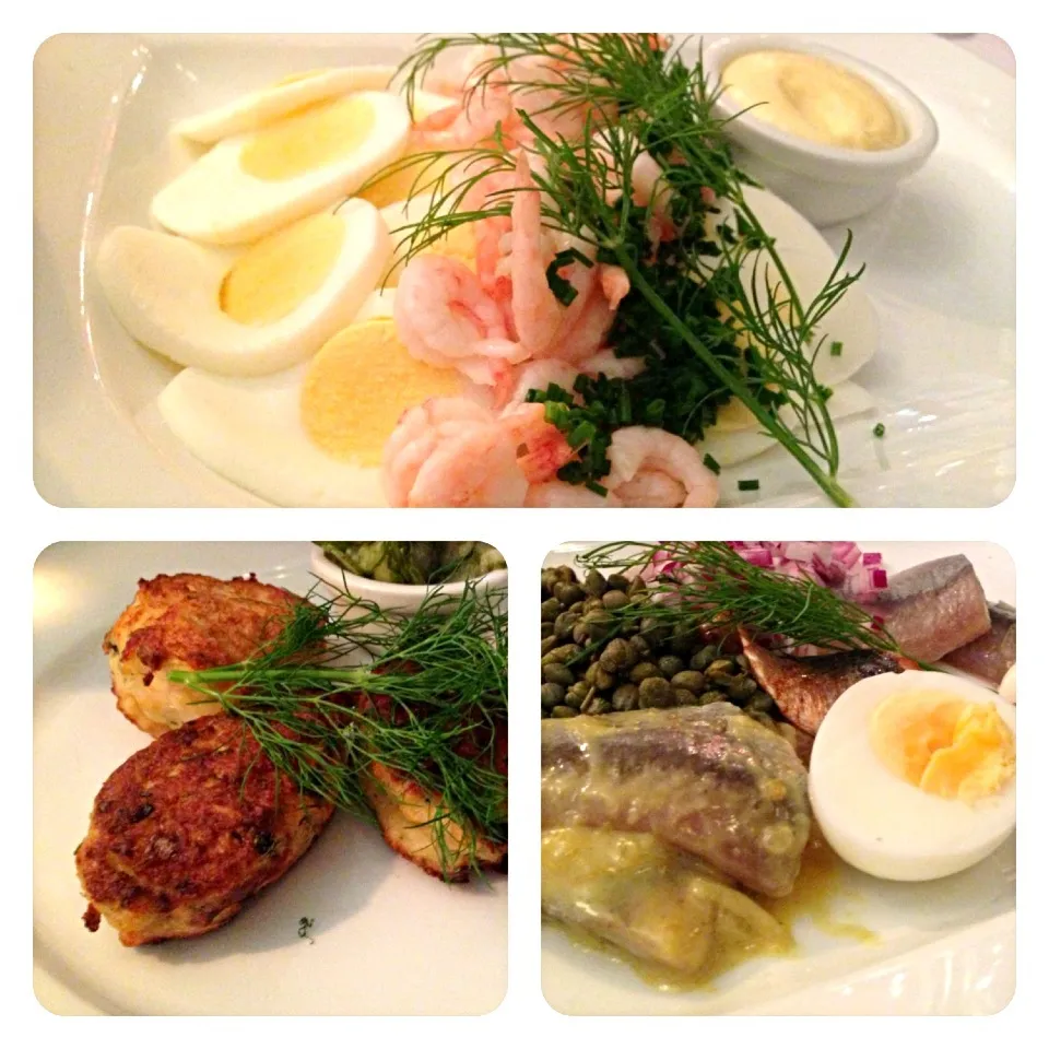 Danish meal - open face sandwich, pickled fish & fish cakes|willzさん