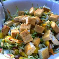 Ginger marinated tofu with mango cabbage salad|vanessa volpicelliさん