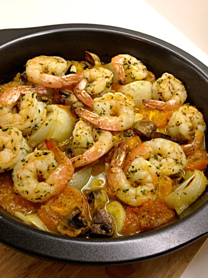 Baked Shrimp with tomato, mushroom, onion|小環さん