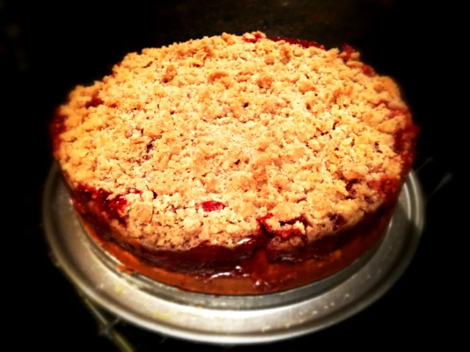 Strawberry rhubarb crumb cake|kristen grundtさん