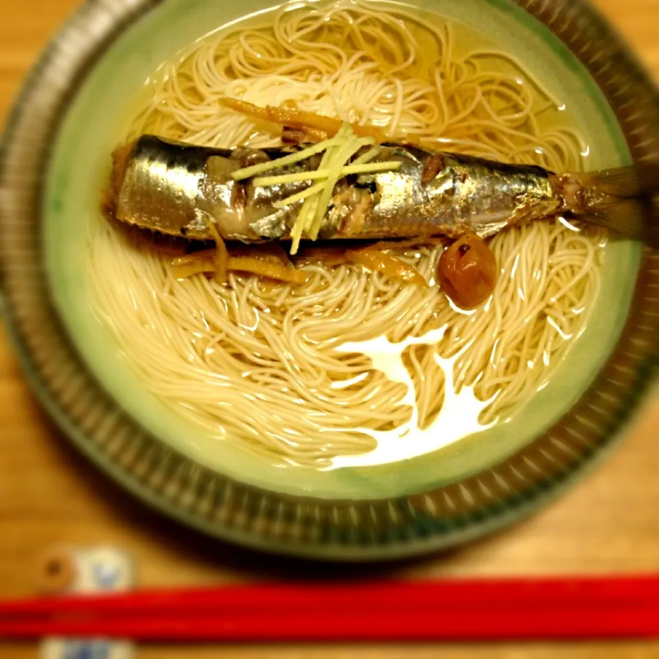 鰯の梅煮乗っけ素麺|えんさん