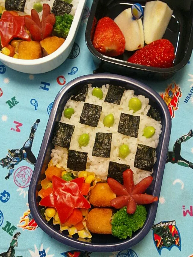 Snapdishの料理写真:☆チェック弁当☆|♡かい♡さん