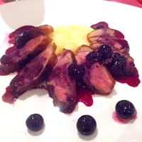 Snapdishの料理写真:Pan-fried duck fillet with blueberry sauce.|Elaine Chauさん