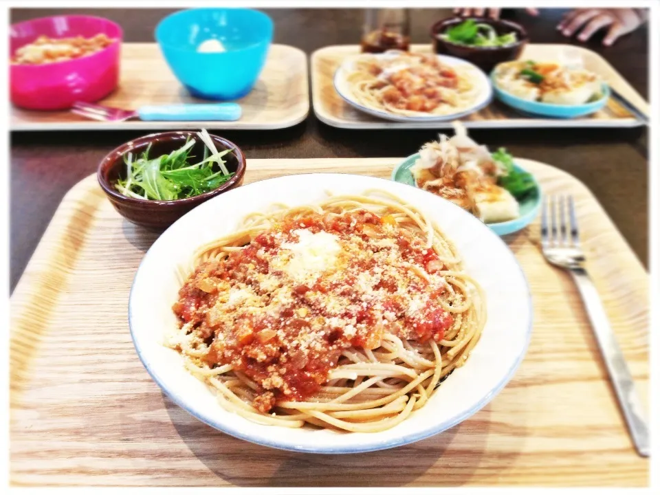 Snapdishの料理写真:全粒粉ミートソースパスタ|miu-k.さん