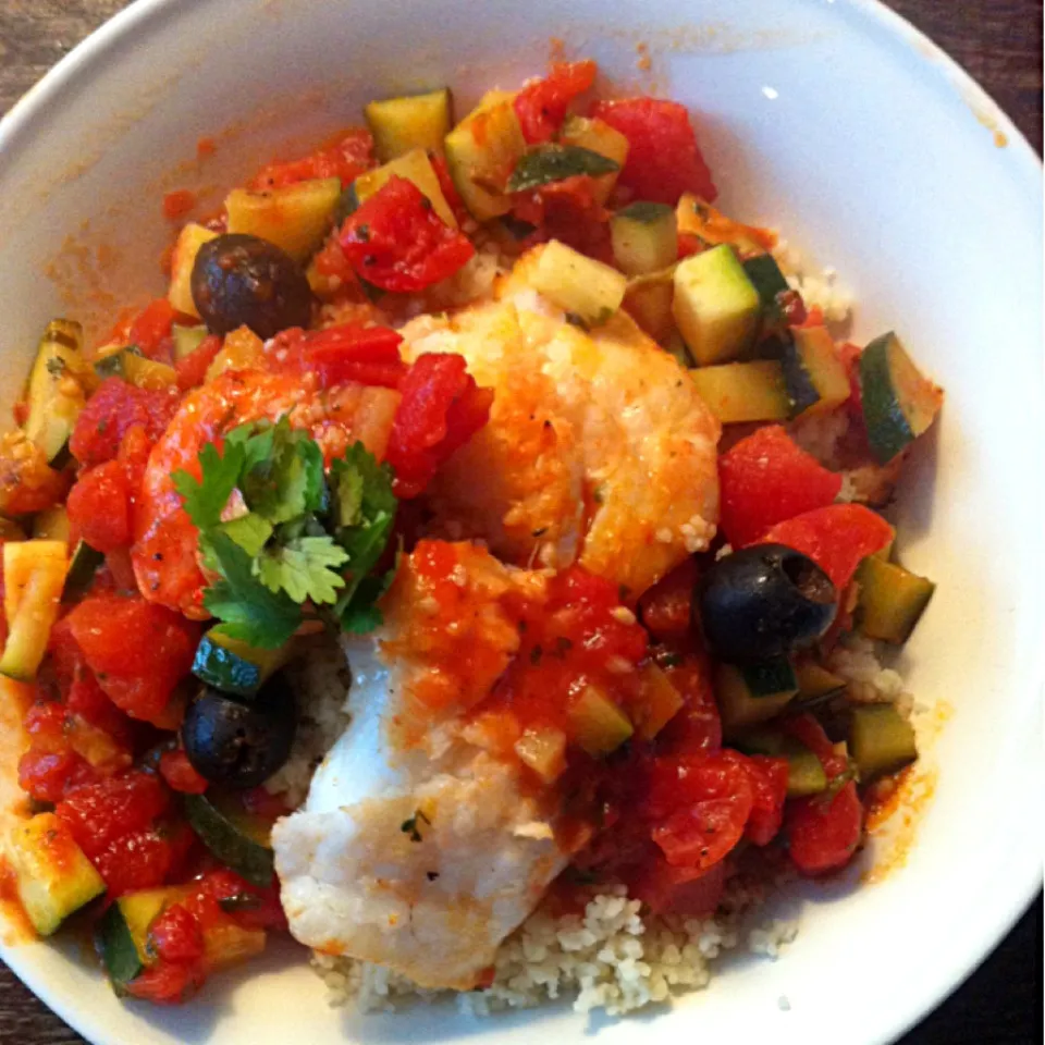 Marokkaanse visstoof met courgette en couscous|petitさん